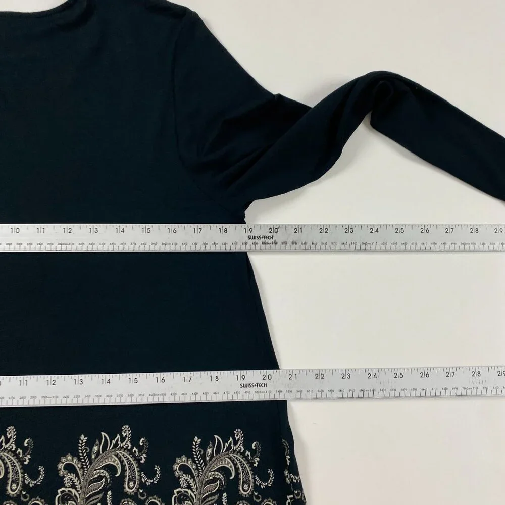 NWOT J. Jill Wearever Collection Long Sleeve Paisley Border Tunic Top Blouse M - Picture 11 of 16